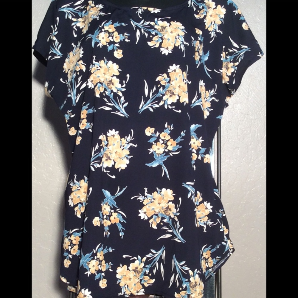 Beautiful blue and cream blouse